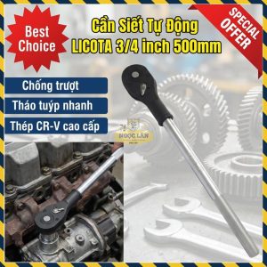 Cần Siết Tự Động LICOTA 3/4 inch Đầu Vuông Thép CR-V Dài 500mm