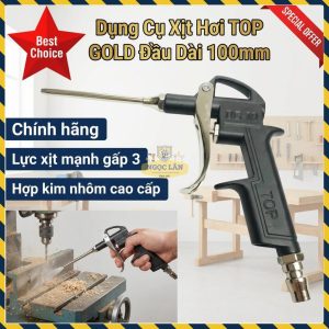 Dụng Cụ Xịt Hơi TOP GOLD Đầu Dài 100mm Xi Đen Hợp Kim Nhôm Đài Loan