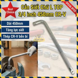 Cần Siết Chữ L TOP 90 Độ, CR-V, 450mm, Đầu Vuông 3/4 inch
