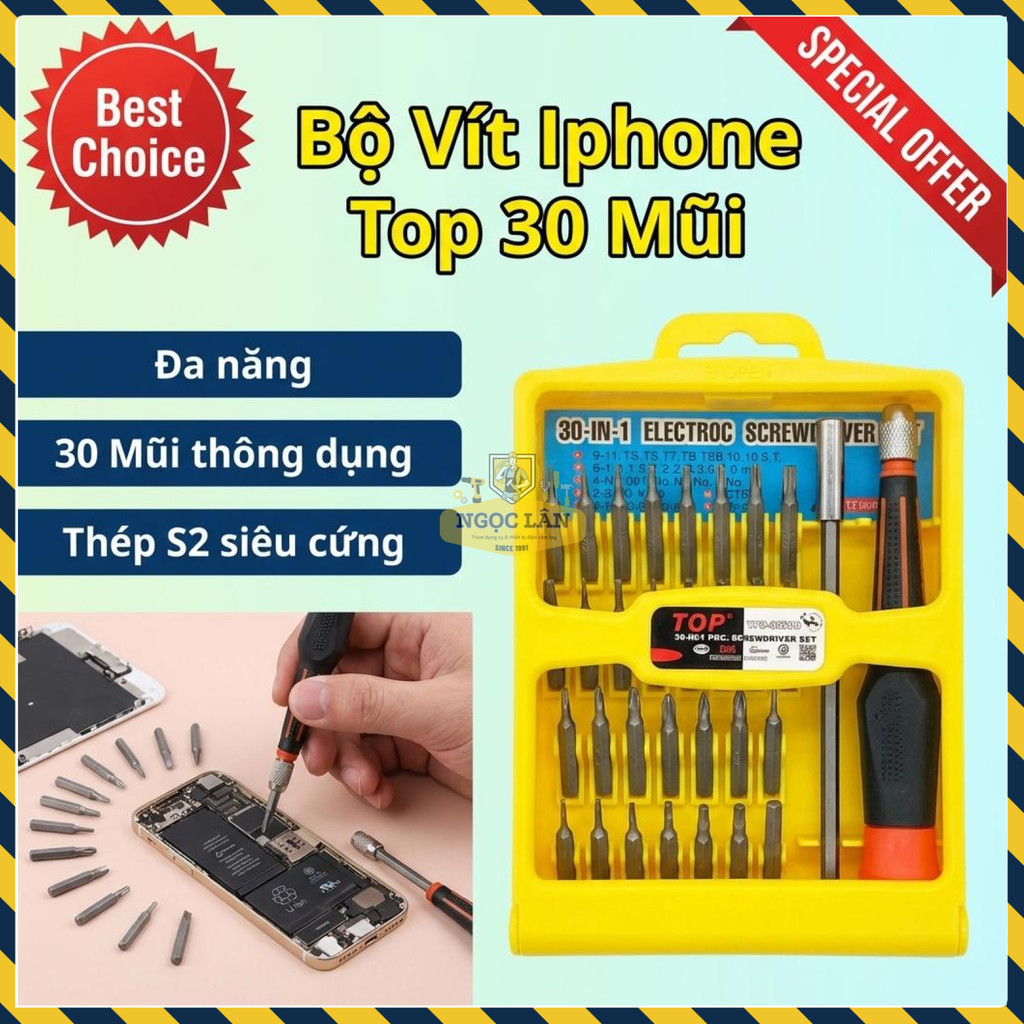 Bộ Vít Sửa Điện Thoại Iphone 30 Mũi Chính Hãng Cao Cấp