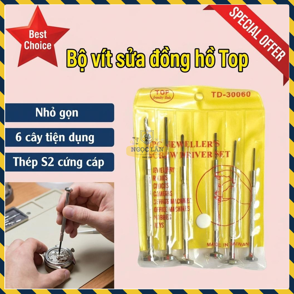 Chính Hãng Bộ Tu Vít Sửa Đồng Hồ 6 Cây Nhỏ Chuyên Dụng