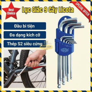 Chính hãng Bộ Lục Giác 9 Cây Licota Cao Cấp Thép S2