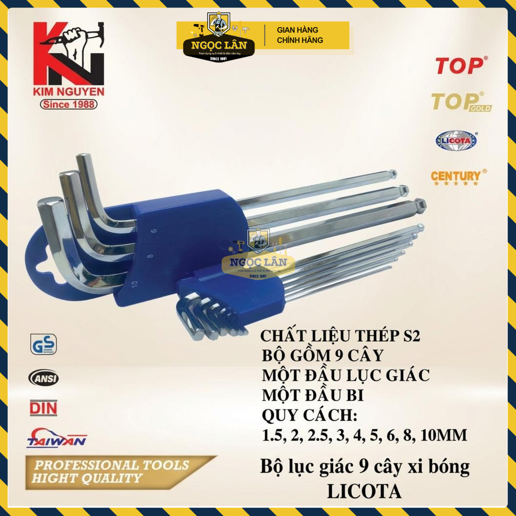 Chính hãng Bộ Lục Giác 9 Cây Licota Cao Cấp Thép S2 - Ảnh 2