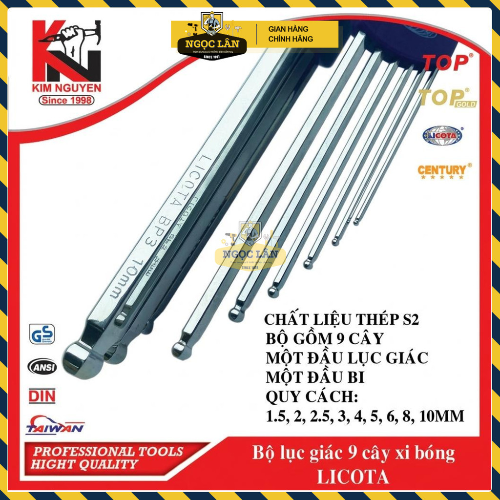 Chính hãng Bộ Lục Giác 9 Cây Licota Cao Cấp Thép S2 - Ảnh 4