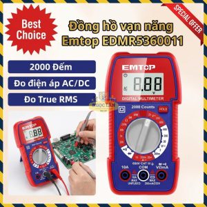 Đồng Hồ Vạn Năng Kỹ Thuật Số Emtop True Rms 2000 Đếm EDMR5360011