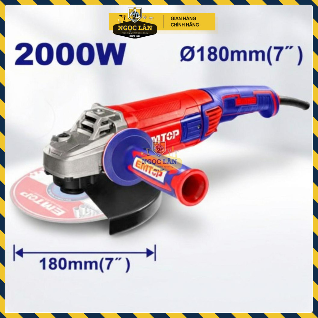Máy Mài Góc Emtop Tay Dài 180mm 2000W EAGR20073 - Ảnh 2