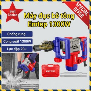 Máy Đục Bê Tông Emtop 17mm 20J Chống Rung EDBRH1301