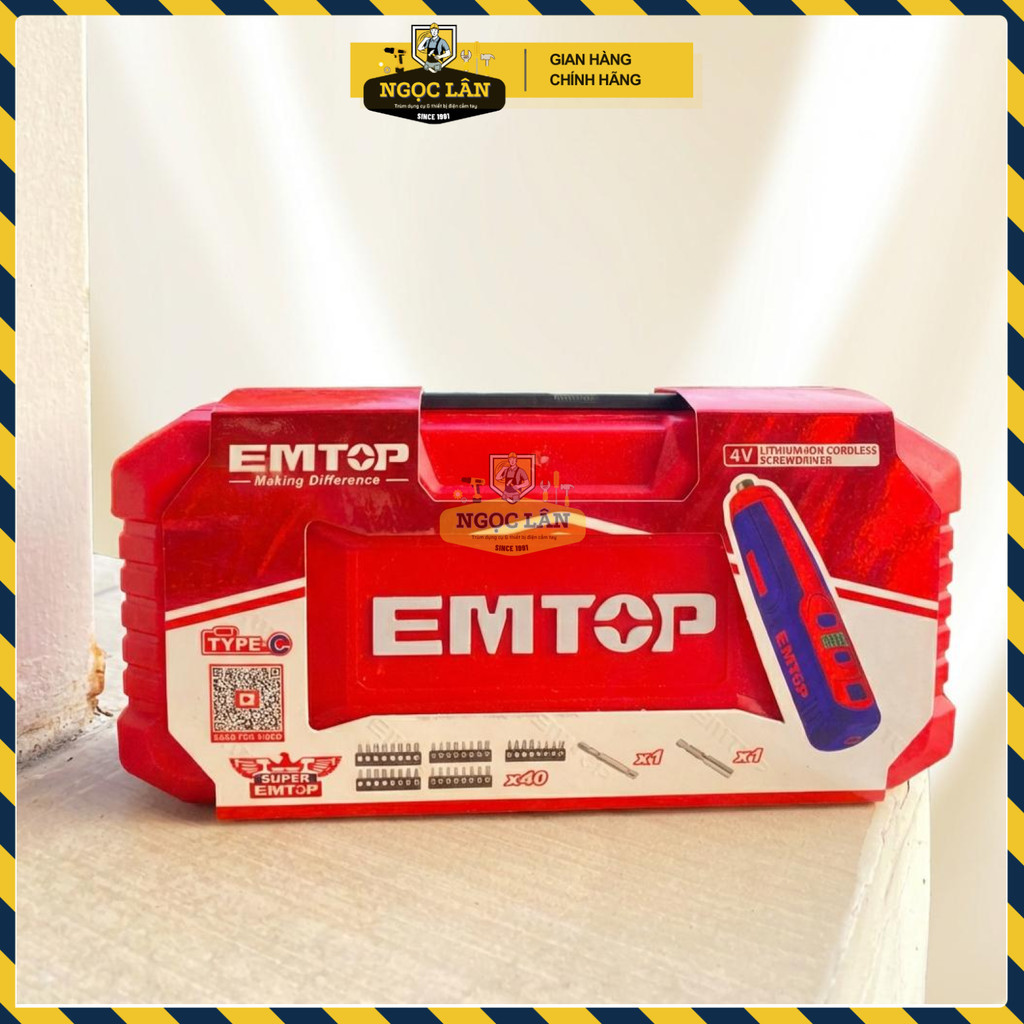 Máy Siết Vít Emtop Type-C 4V, 5N.m, Kèm 42 Chi Tiết ECSR0406 - Ảnh 2