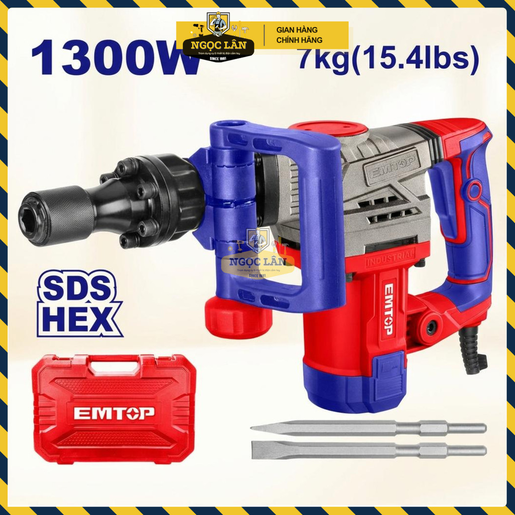 Máy Đục Bê Tông Emtop 17mm 20J Chống Rung EDBRH1301 - Ảnh 5
