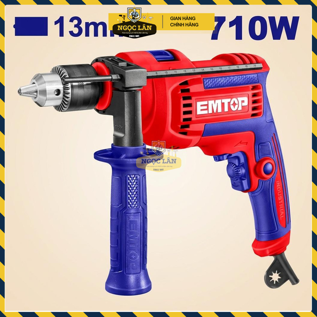 Máy Khoan Búa Emtop 13mm EMDL0716 Điều Chỉnh Tốc Độ - Ảnh 3